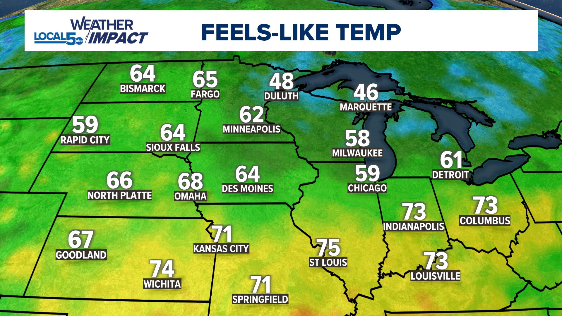 Midwest Feels Like Temperatures